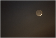 Conjonction Lune Mercure Teleobjectif de 400 mm le 06-05-1989